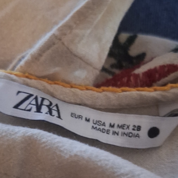 Zara Multicolor Embroidered Linen Mini Floral Dress. Size Med - Picture 8 of 8